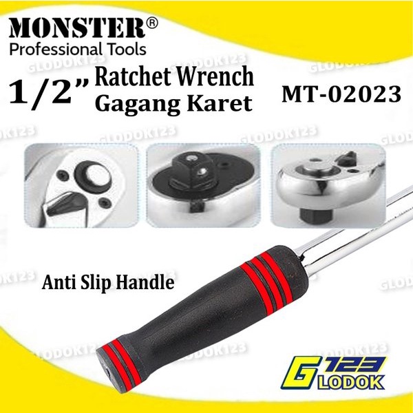 Gagang Sok Stang Kunci Rachet Ratchet Handle Socket Wrench 1/2  Inch