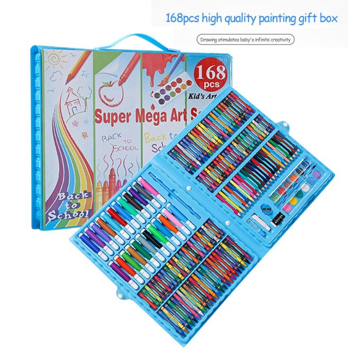 

Crayon 168 PCS Set Alat Gambar Alat Tulis Dan Lukis Menggambar Melukis - Blue