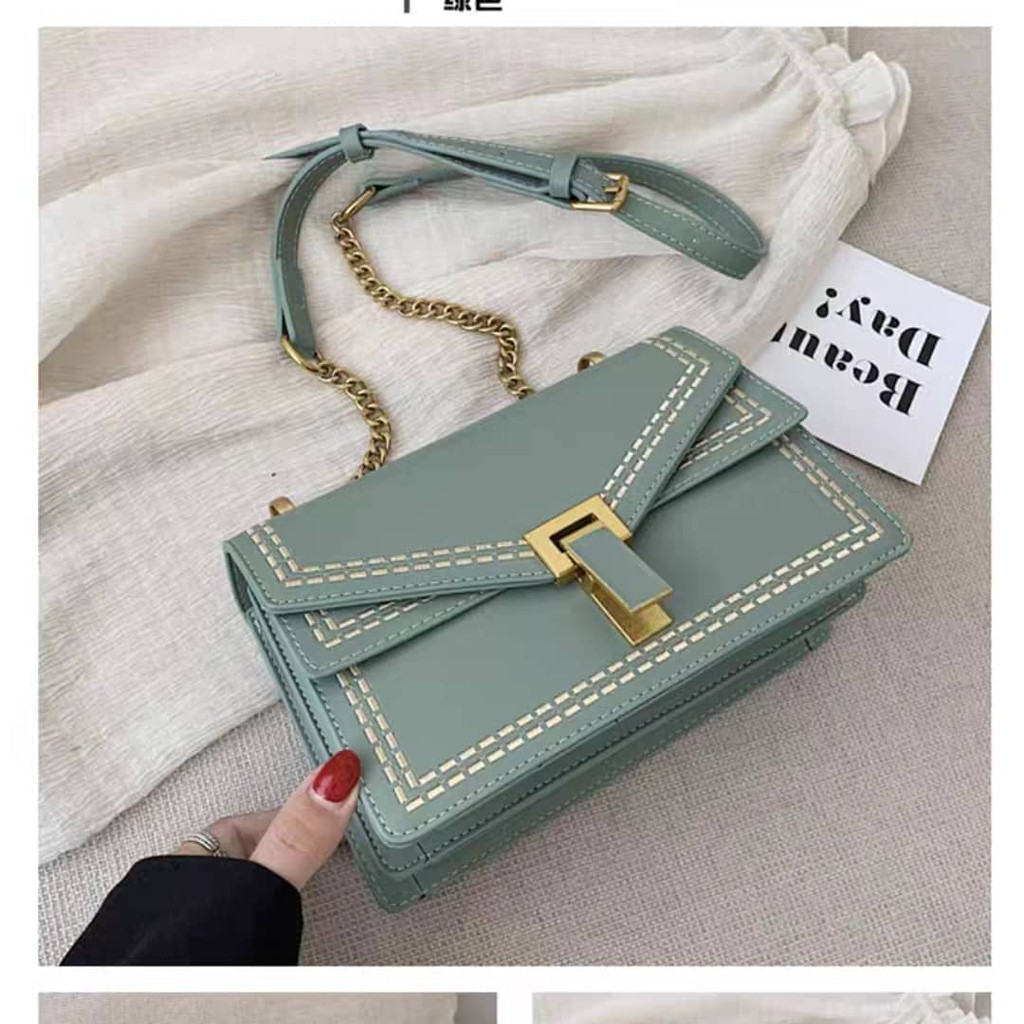 ready cod tas wanita selempang slingbag cewek kulit pu tali rantai terbaru 2021 import murah