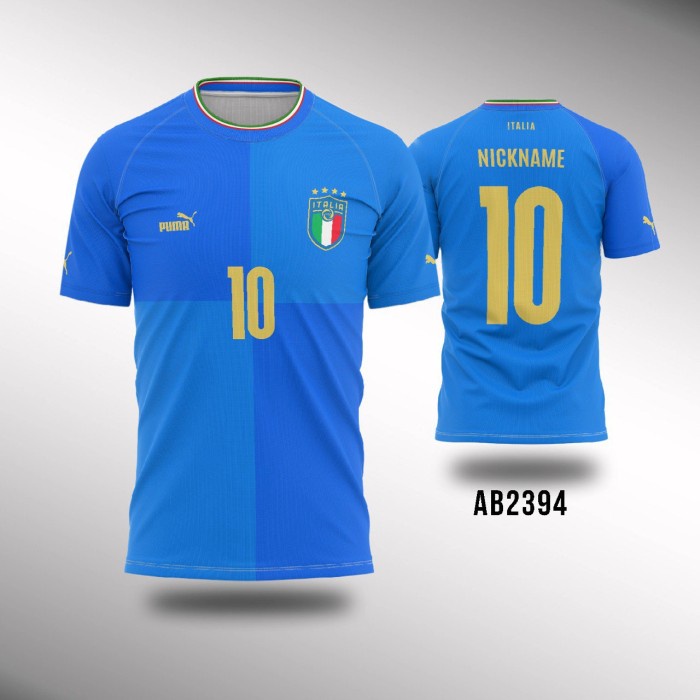 Baju Jersey Sepakbola Timnas Italia 2022 Home Free Custom - AB2394, XS