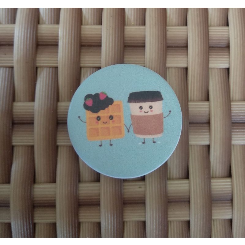 PIN TAS / PIN TOTEBAG / PIN BROS / PIN BROS TAS / PIN BUTTON / PENITI BROS / PIN BROS LUCU / BT21 / PIN ESTETIK /AKSESORIS TAS-Coffee