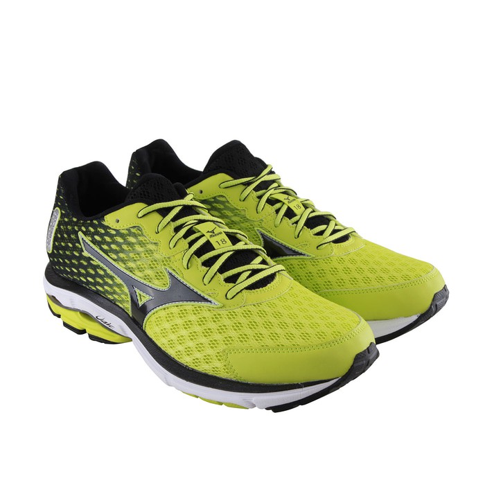 Hot SEPATU RUNNING MIZUNO WAVE RIDER 18 - LIME PUNCH / BLACK / SILVER (100