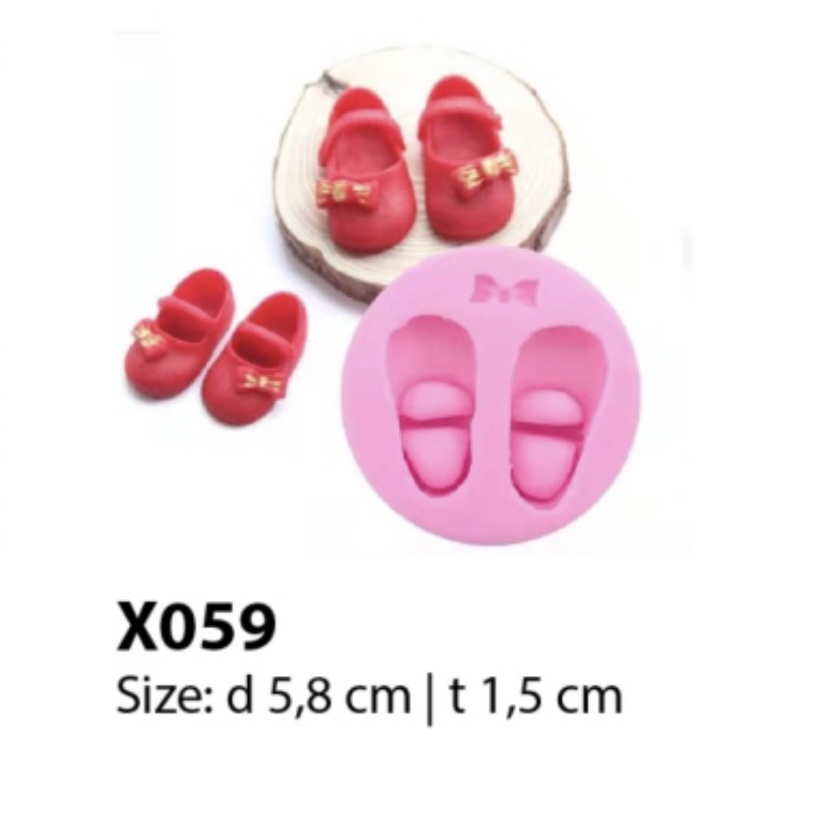 X059 - Cetakan Silikon Mold Fondant Sepatu