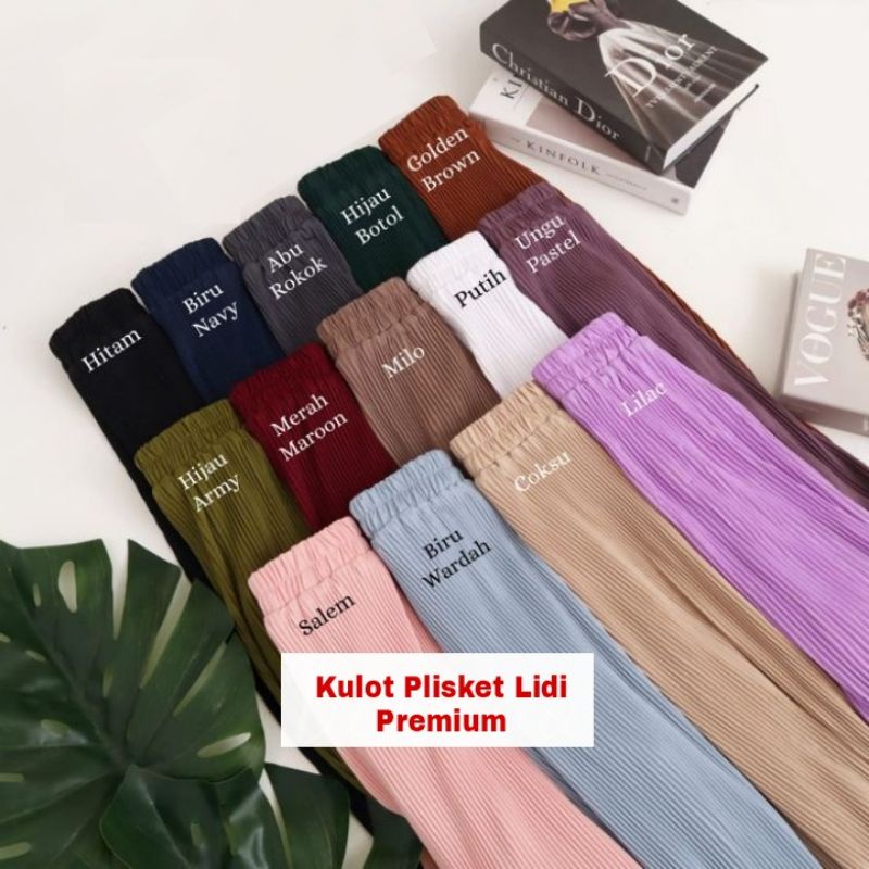 Celana Kulot Lidi Plisket Panjang Premium Fit S- XXL Hyget Super