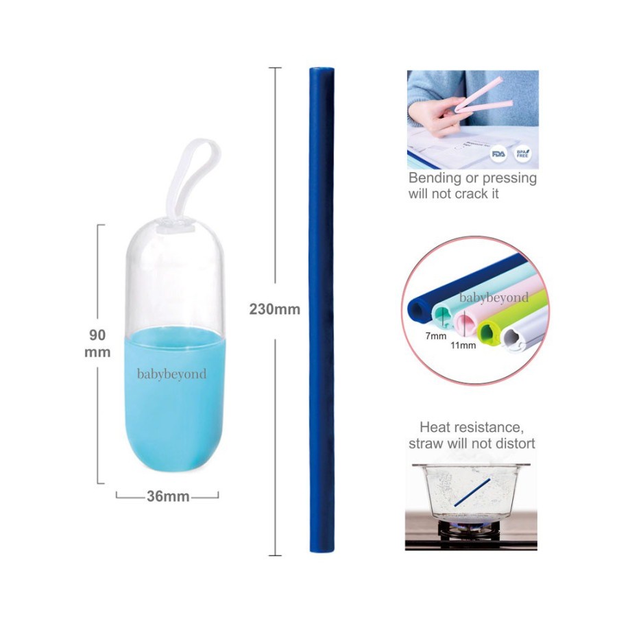 BABY BEYOND SILICONE SNAP &amp; FLIP SOFT STRAW ISI 2 PCS ( RANDOM )