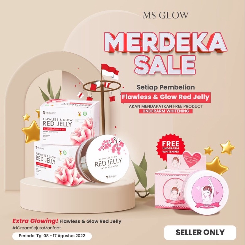 MS Glow (ori) Red jelly kemasan baru + free GIFT cantik