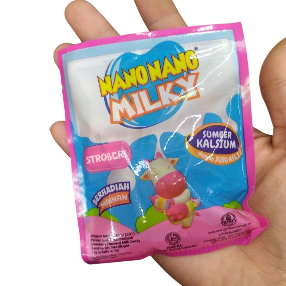 

Nano Nano Milky Permen Susu 12gr isi 6 butir Makanan Ringan Snack Cemilan