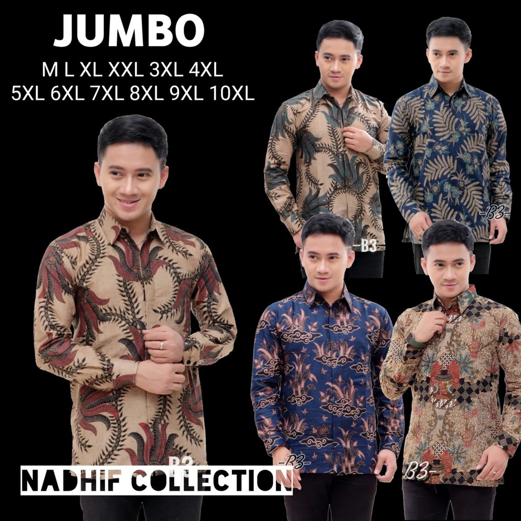 GROSIR BAJU BATIK- JUMBO | Kemeja Batik/ATASAN  Pria Lengan Panjang Terbaru Seragam