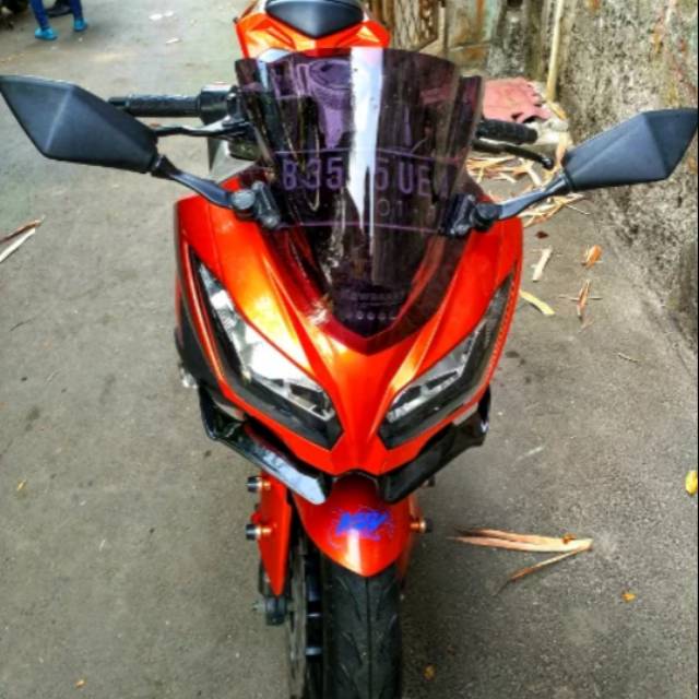 Visor ninja 250 fi Kawasaki jenong windshield ninja 250 fi hitam jenong