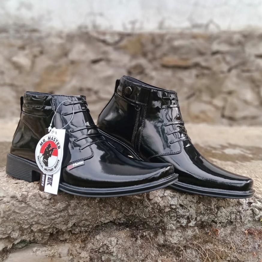 Sepatu Pdh Pantofel Tali Putar Kilap Kulit Sintetis Premium Untuk Kerja Kantor TNI POLRI SECURITY SATPAM