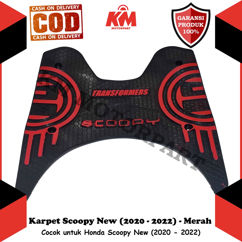 Karpet Scoopy 2020 2021 2022 New Keset Pijakan Kaki Honda Bordes Bahan Karet Variasi