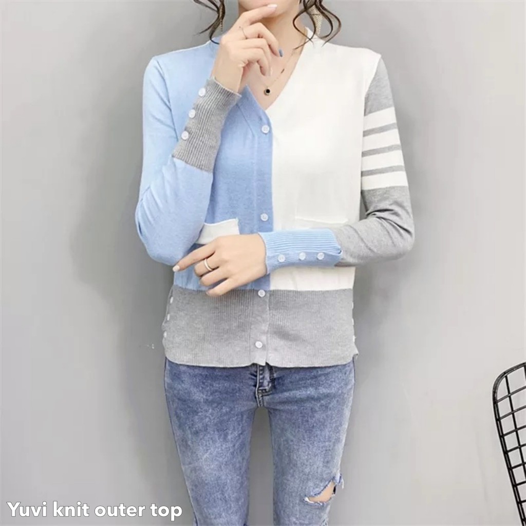 Yuvi knit outer -Thejanclothes