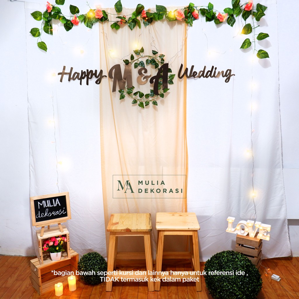 Dekorasi Lamaran Tunangan Backdrop Nikahan PhotoBooth DIY Akad Nikah Aqiqah Khitan Paket Mulia D E