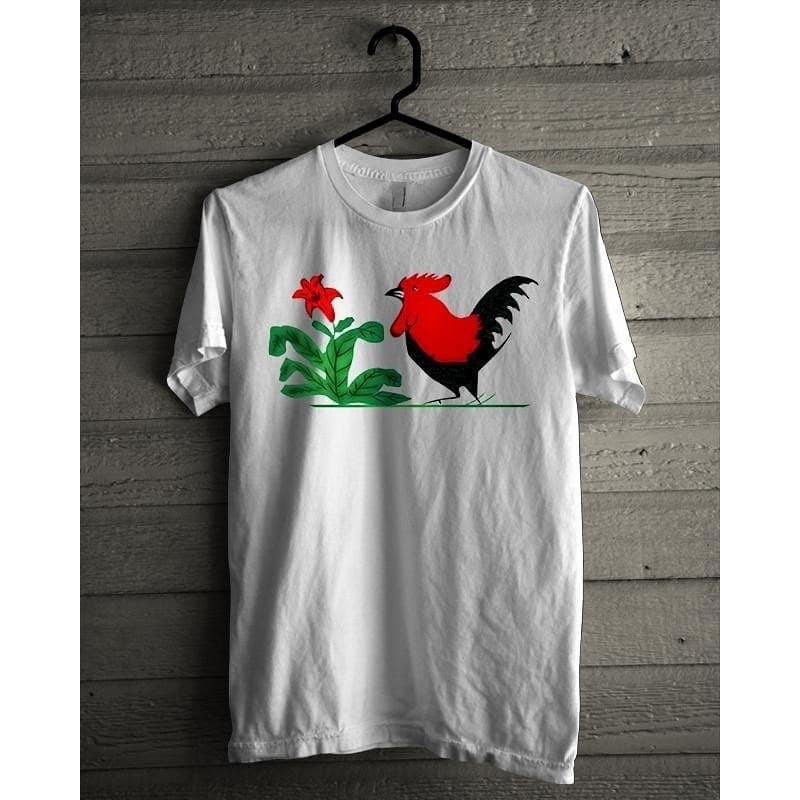Kaos Mangkok Ayam Jago - Putih