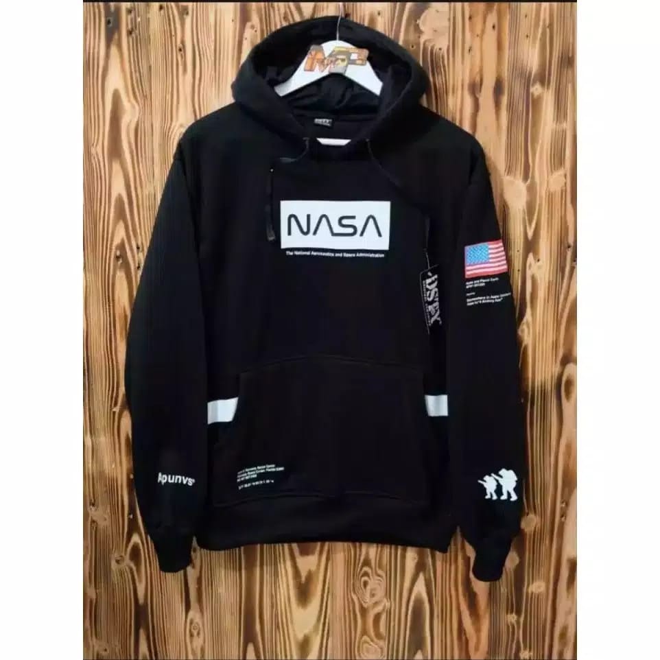 BAYAR DI TEMPAT] HODI HODIE REMAJA KOREA BTS TERLARIS 2020 H&amp;M HOODIE NASA BACK LOGO GREY