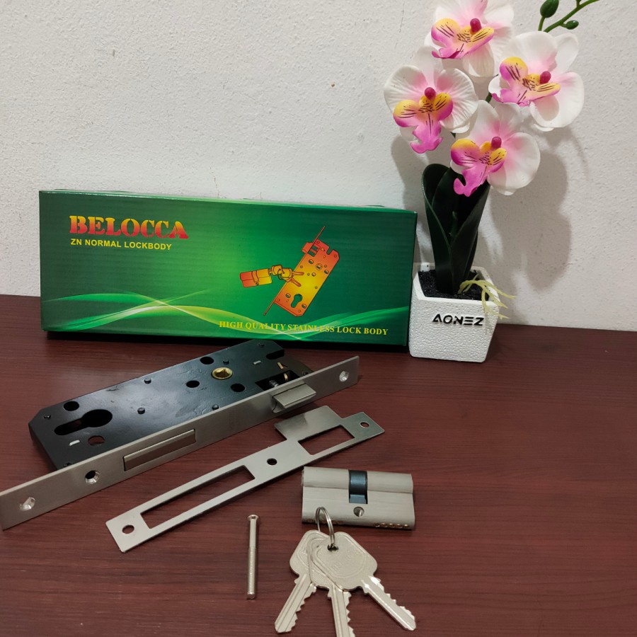 Bodi kunci, mortise lock merk Belocca (kemasan box)