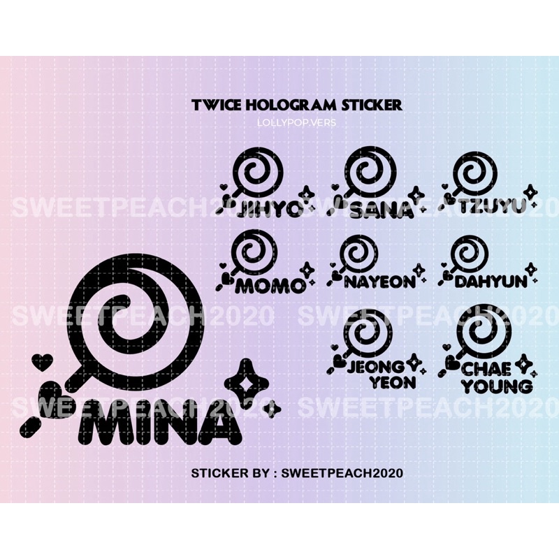 Twice lightstick hologram sticker decal deco