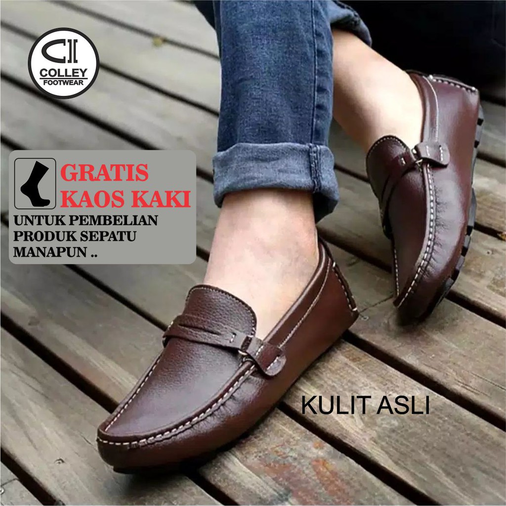 COD - SEPATU PRIA KULIT ASLI / PANTOFEL SANTAI / CASUAL LEATHER SHOES CLY-DSI-018