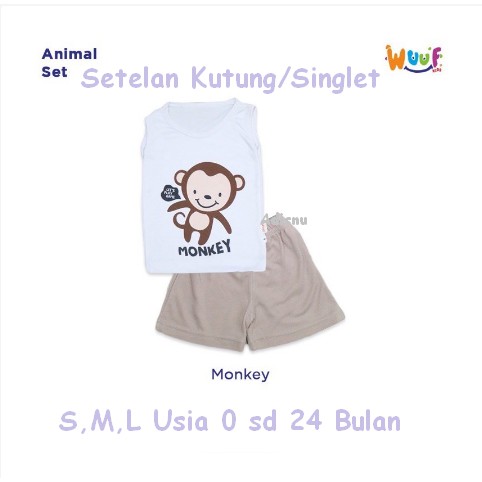 Wuuf Kids Setelan Kutung Singlet Bayi Motif S M L 0 sd 24 Bulan