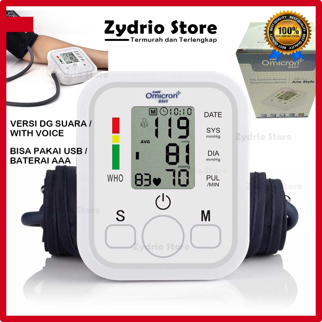 WITH VOICE Tensimeter Digital / Alat Tensi Automatic Blood Pressure