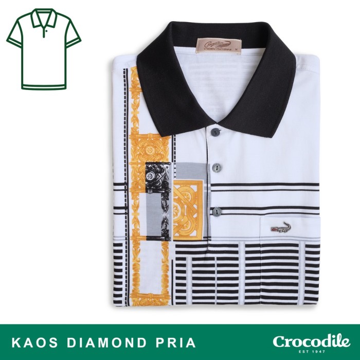 Crocodile DIAMOND 1666 White - Kaos kerah Men Polo Original Relax fit