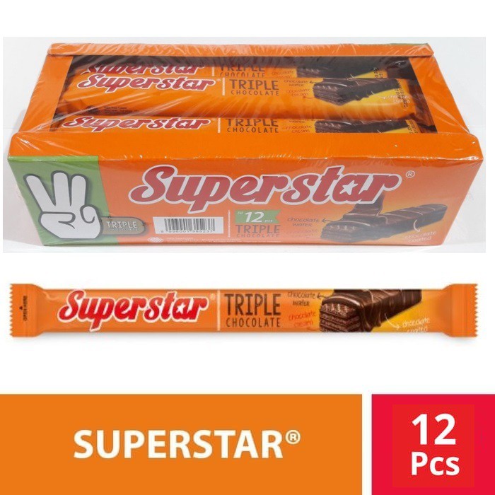 Superstar Triple Chocolate - 1 box 12 Pcs @16gr (HARGA PER BOX)