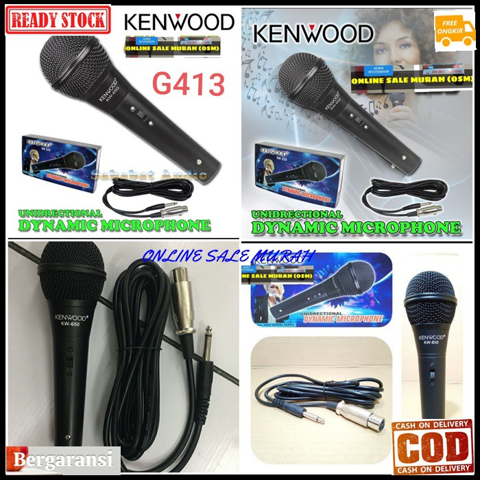 G413 Kenwood mic kabel besi metal cable dynamic mik karaoke microphone wired super vocal vokal mikrophone sound system audio musik pengeras suara pro profesional panggung dj studio acara pidato original ktv live G413   Ada SWICTH ON OFF  MIC TERBUAT DR BE