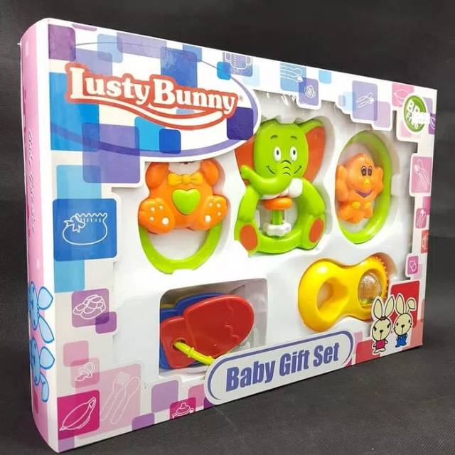 LUSTY BUNNY TOYS SET  1845  Lusty Bunny Gift Set Mainan Baby 1845 isi 5 pcs Y1