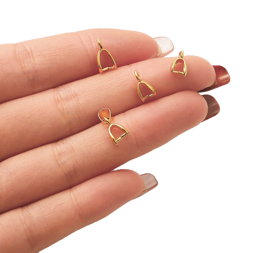 Liontin Klip Konektor 6 Warna Bahan Tembaga Untuk Membuat Perhiasan Kalung