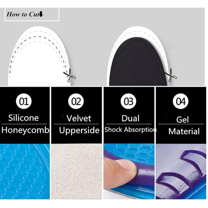 SILICONE GEL INSOLE, SHOES PAD - SOL SILIKON PAD SILICON SEPATU