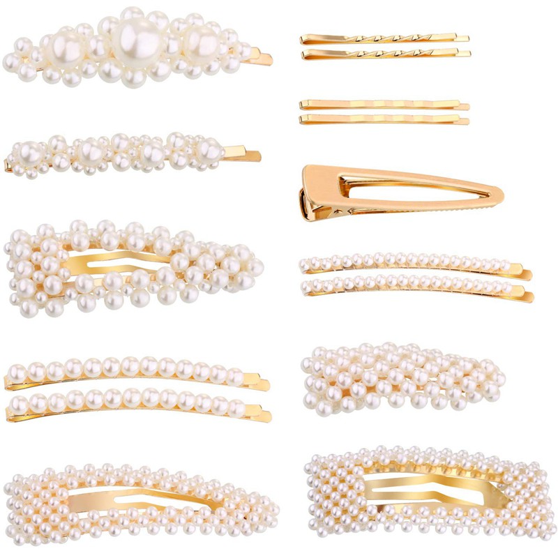 15 Pieces Hair Pins Artificial Pearl Hair Clips Hair Barrettes For