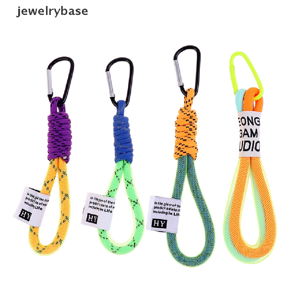 (jewelrybase) Tali Lanyard Motif Kepang Warna Fluorescent Untuk Gantungan Kunci / Handphone