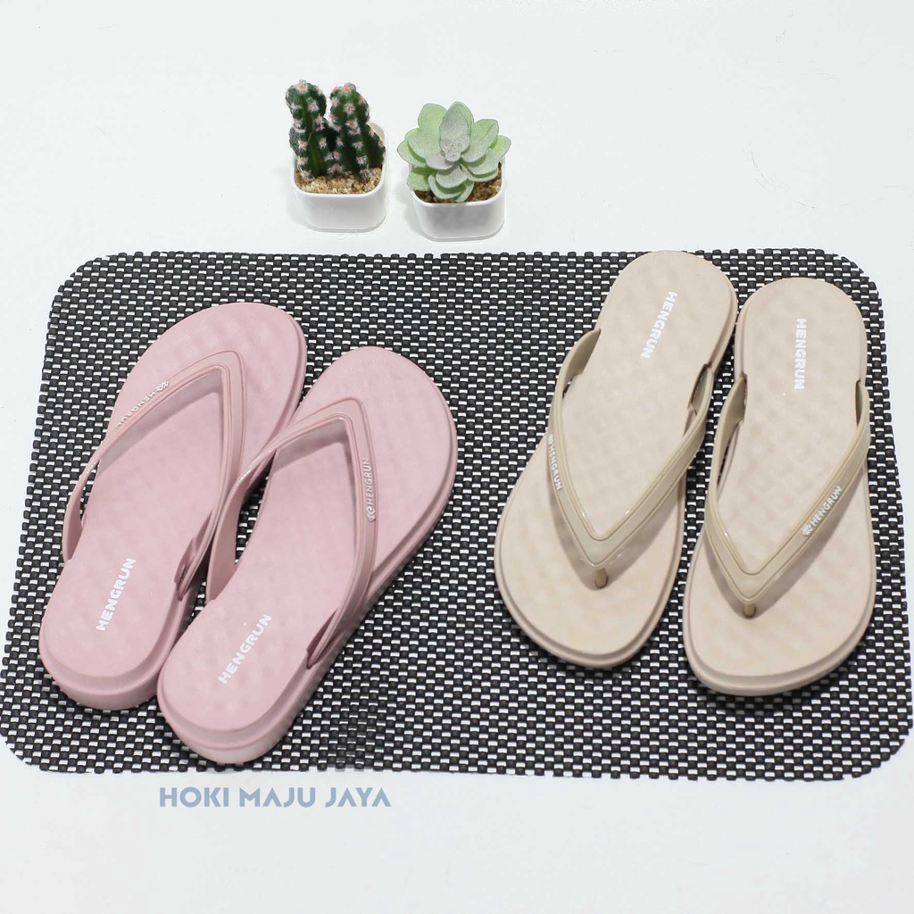 Sandal Jepit Wanita Terbaru ORIGINAL HENGRUN Sendal Cewek Bahan Karet anti slip Uk.36-40