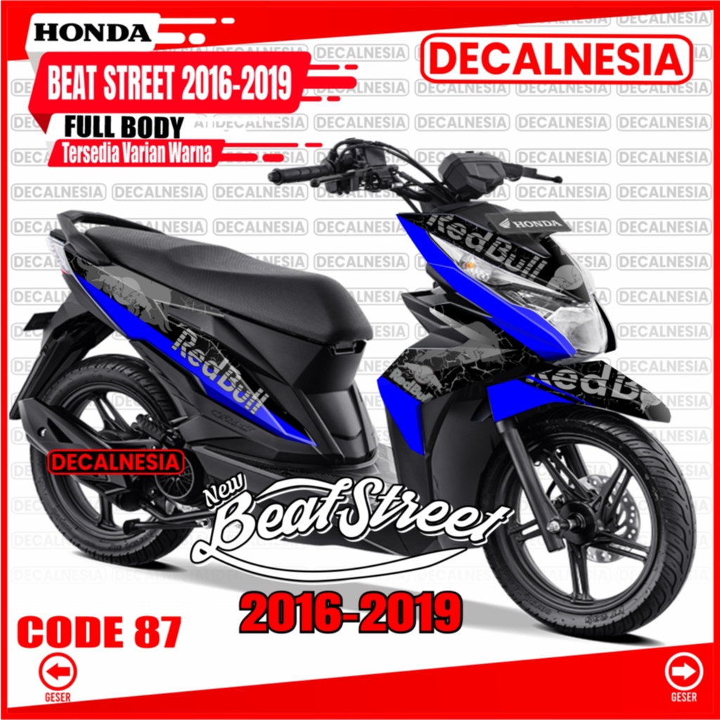 Decal Sticker Beat Street Full Body Old 2018 2019 Motor Honda Stiker Beat Street 2016 2017 Modifikasi Dekal Variasi Aksesoris C87