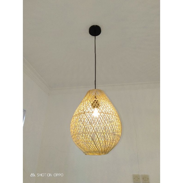 kap lampu rotan salak/lampu gantung cafe/lampu hias unik/lampu dekorasi