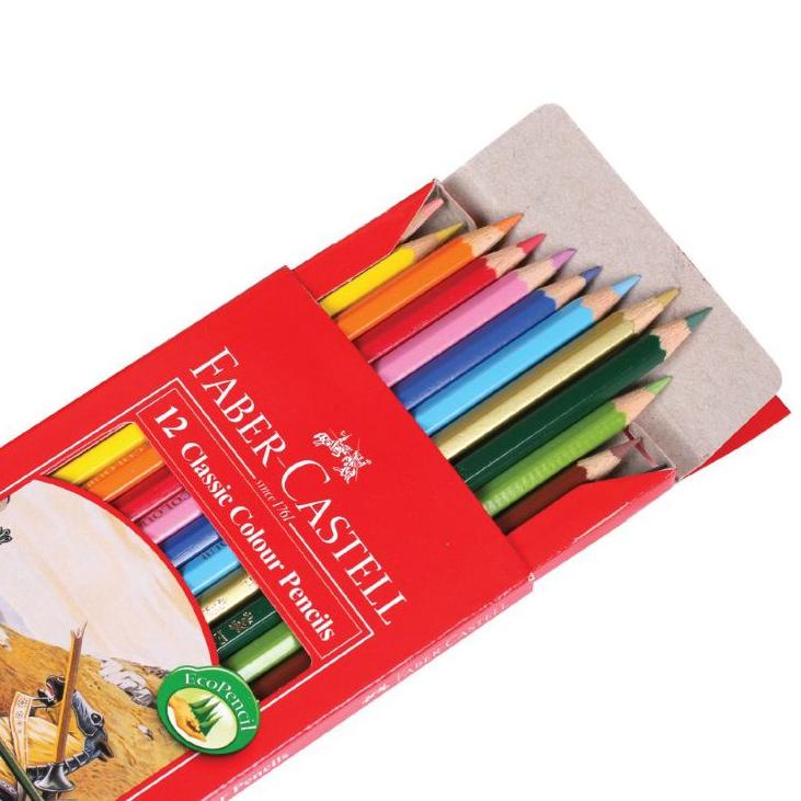 

New - Pensil warna Faber Castell 12 panjang Classic 1 set 12 warna ,.