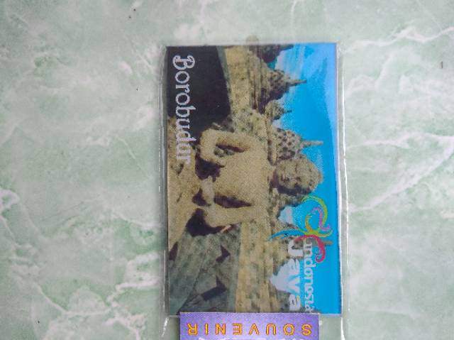 MAGNET KULKAS CANDI PRAMBANAN DAN STUPA BOROBUDUR INDONESIA 8x5 cm - SOUVENIR MURAH KHAS JOGJA