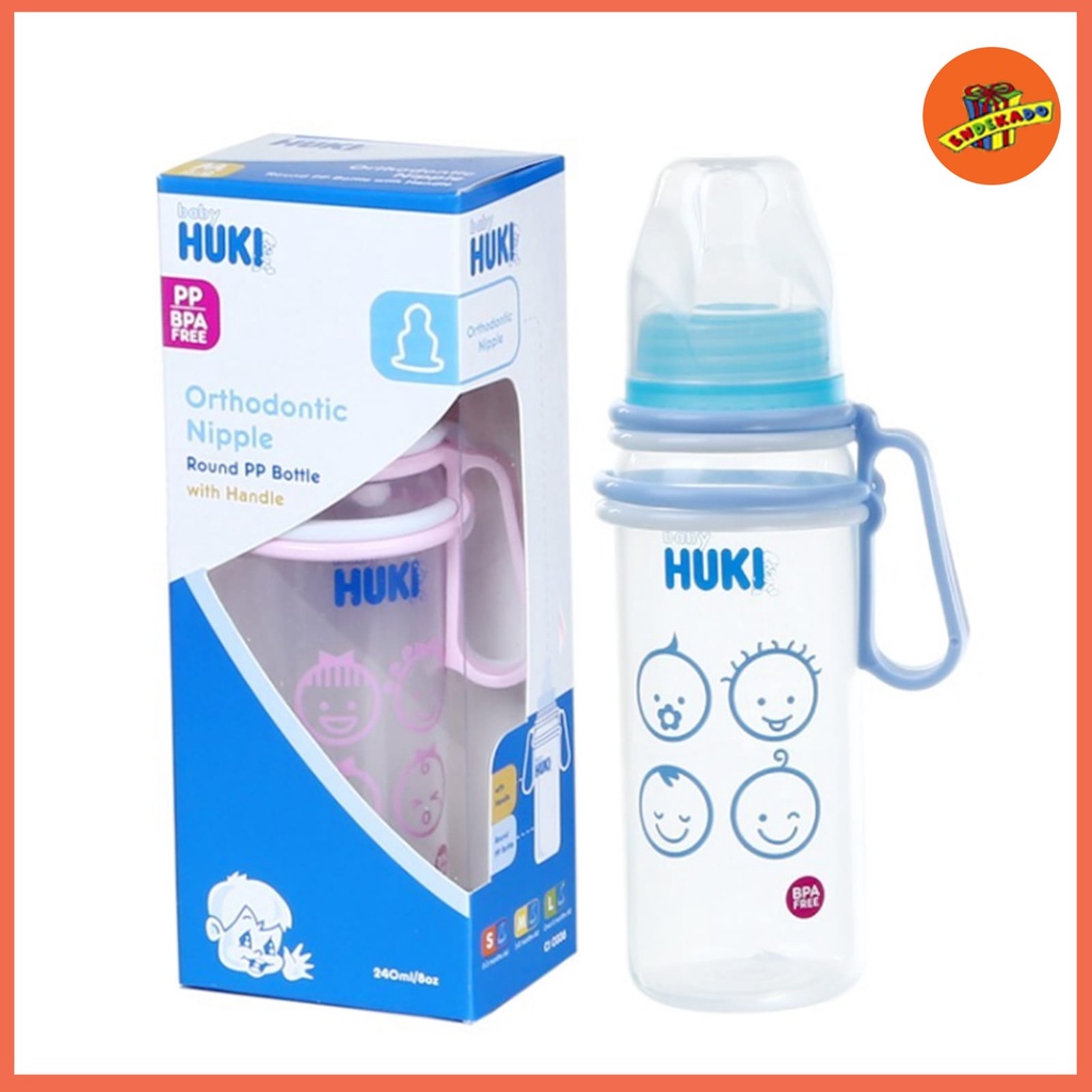 MAKASSAR! HUKI BOTOL BP With HANDLE 240ML - Botol Susu