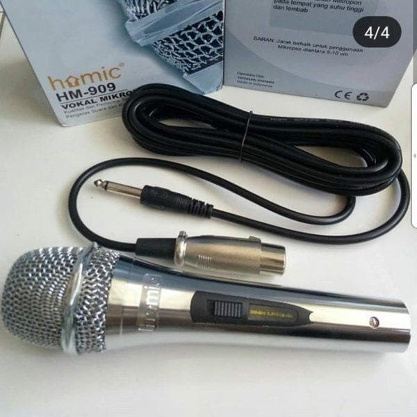 COD MIC KABEL HOMIC HM-909 VOKAL MIKROPON STAINLESS HOMIC HM-909 MIC KARAOKE