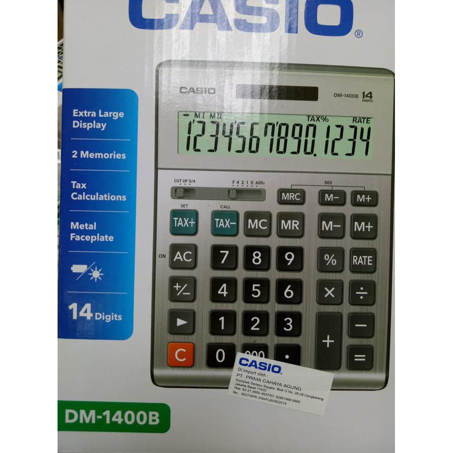 

KALKULATOR 14 DIGIT CASIO DM1400B KUALITAS BAGUS TERLARIS