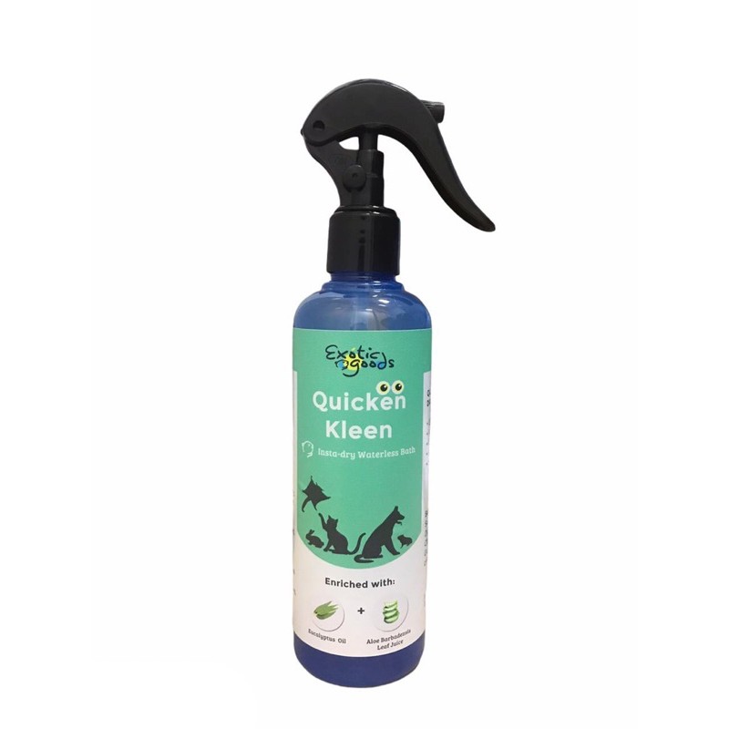 EXOTICGOODS QUICKEN KLEEN 250 ml SPRAY PEMBERSIH BULU SPRAY PEMBERSIH BULU ANJING SPRAY PEMBERSIH BULU KUCING