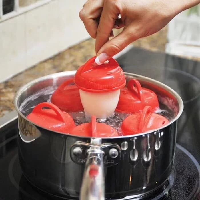 (BOW) Silicone Egg Boil 6 pcs (Tanpa Kotak) Cetakan Telur As Seen On Tv Tempat Rebus Telur