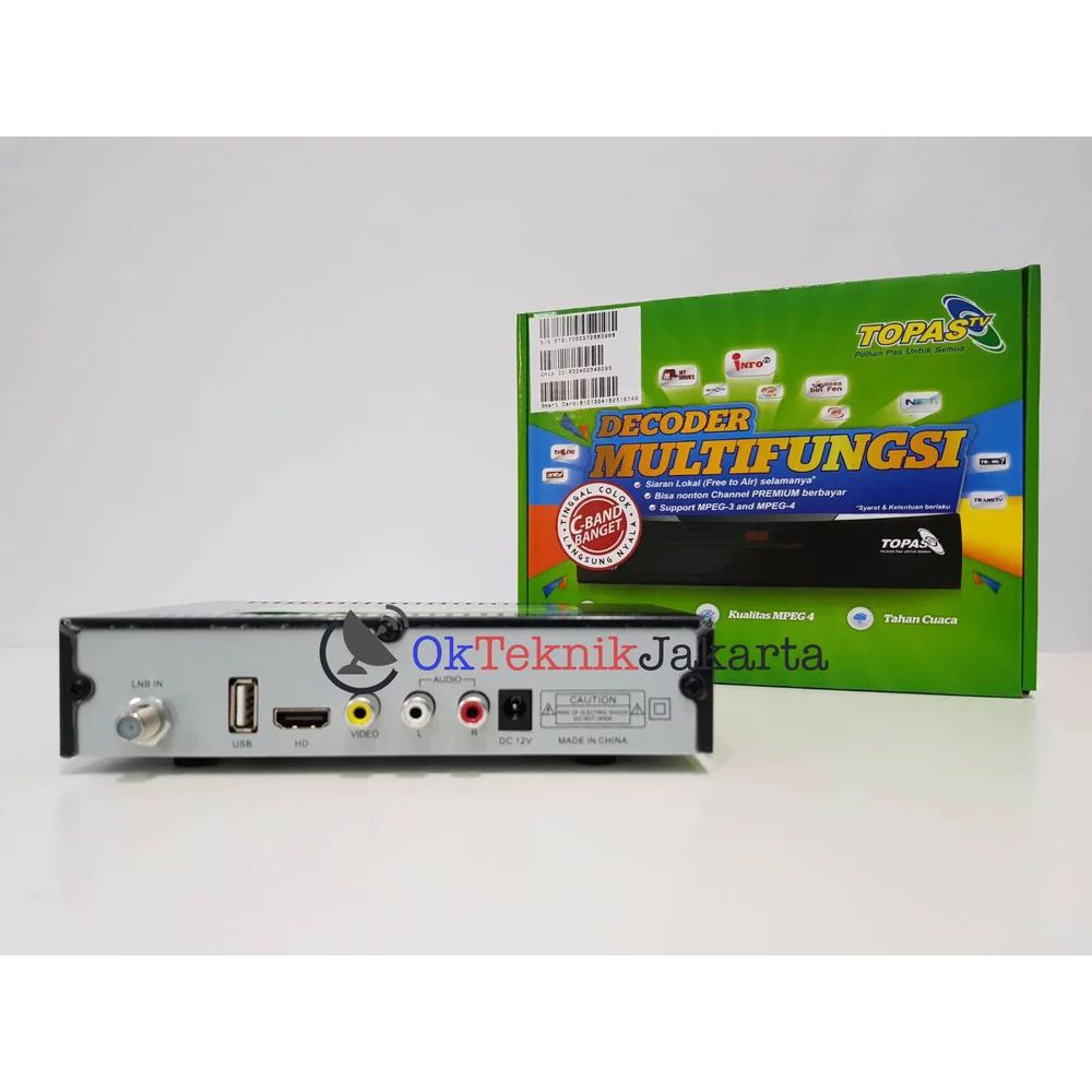 Termurah Receiver Parabola Topas TV Mpeg 4 HD Free all channel 1 tahun Terlaris