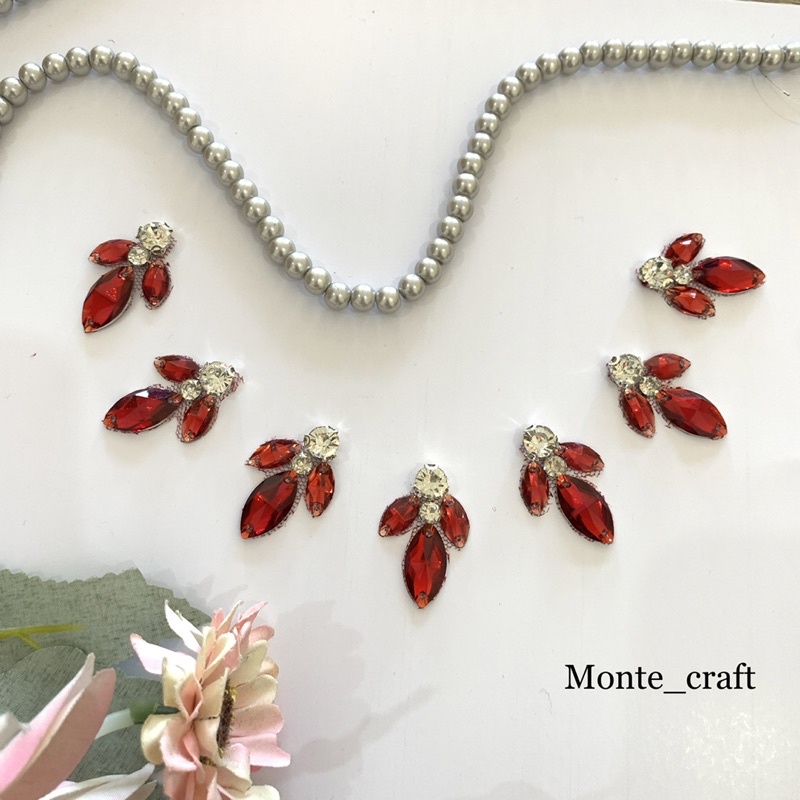 Kristal rangkai/Kristal leher/payet rangkai warna merah