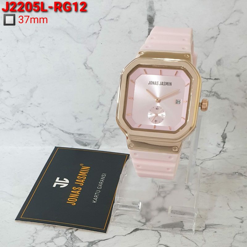 JAM TANGAN WANITA JONAS JASMIN Original J2205 Analog Chrono detik Aktif Tali Rubber