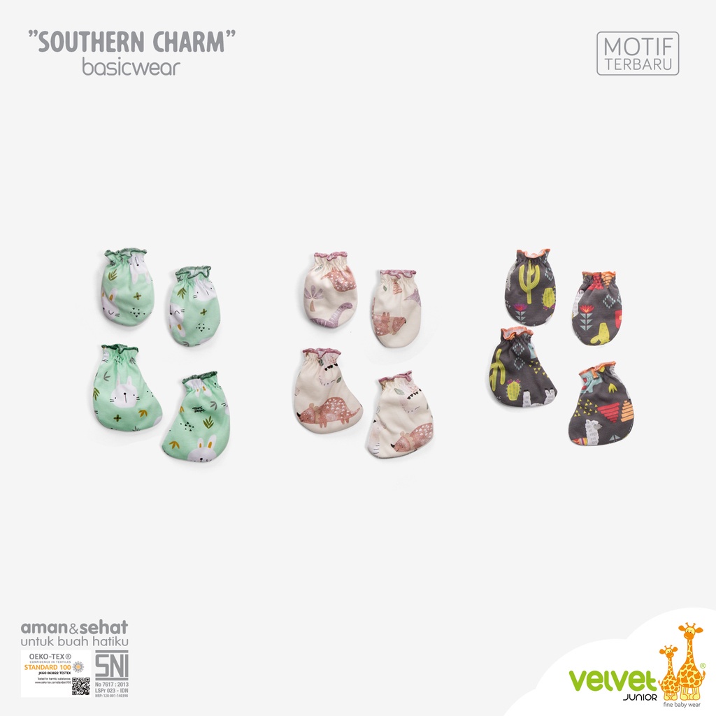 VELVET JUNIOR MURAH SARUNG TANGAN KAKI BAYI NEWBORN STK KKT