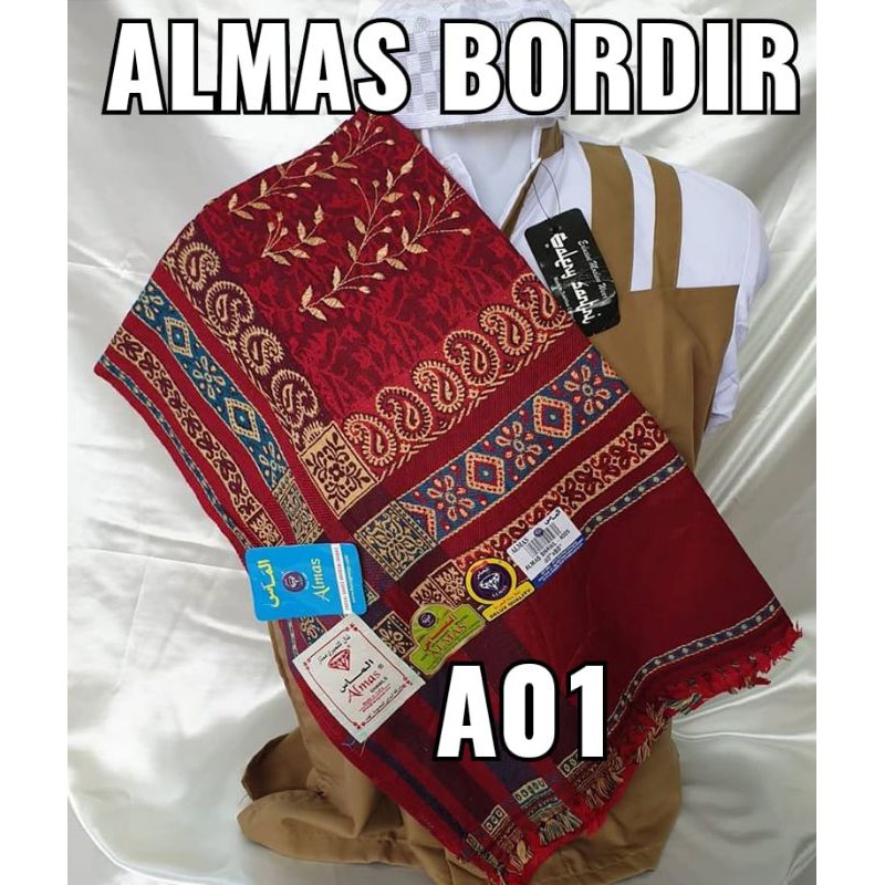 SORBAN ALMAS BORDIR KASHMIRI MOTIF SULAM