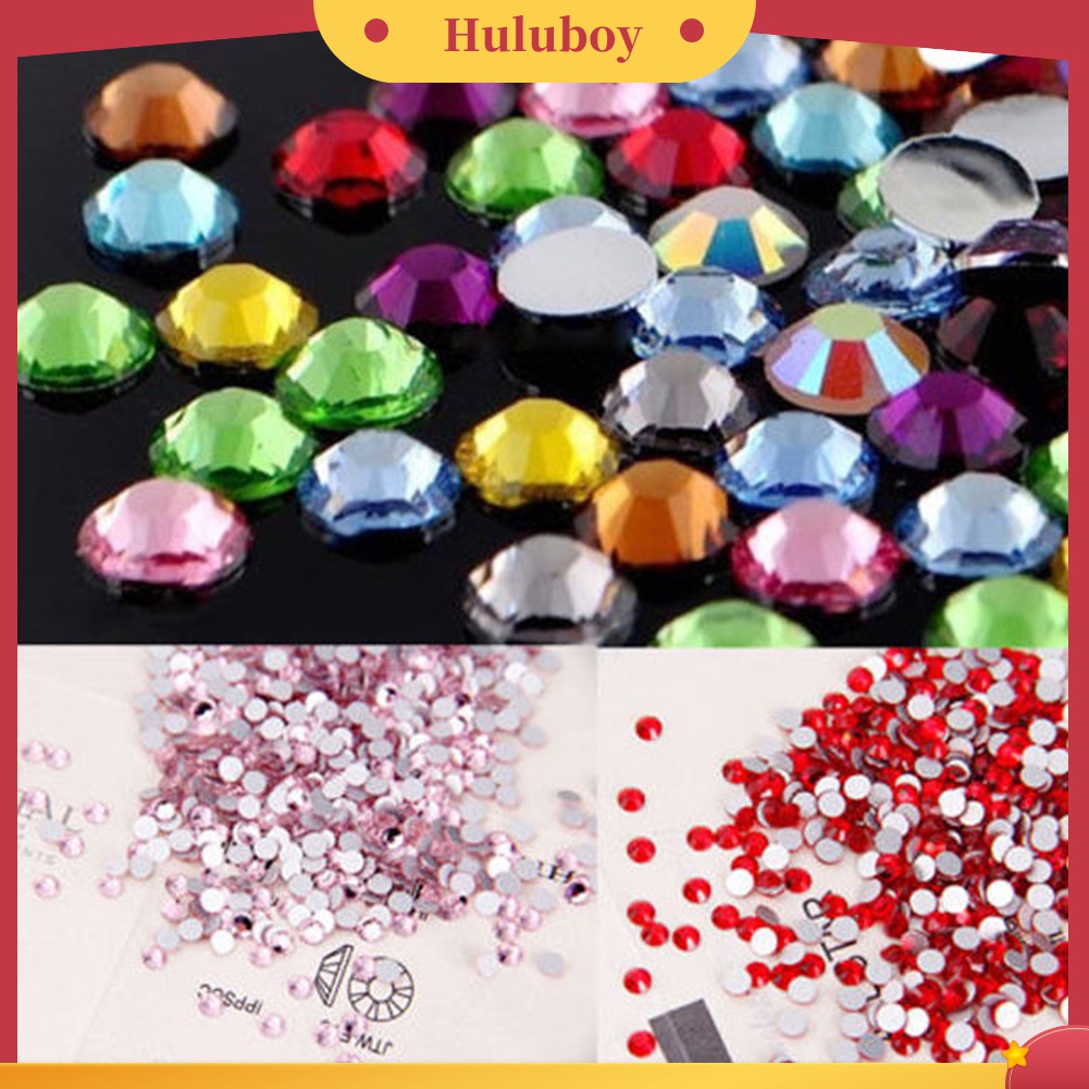 Huluboy Huluboy♡ Roda Isi Manik-Manik Kuku Bentuk Bintang Warna Warni Berkilau Untuk DIY Manicure