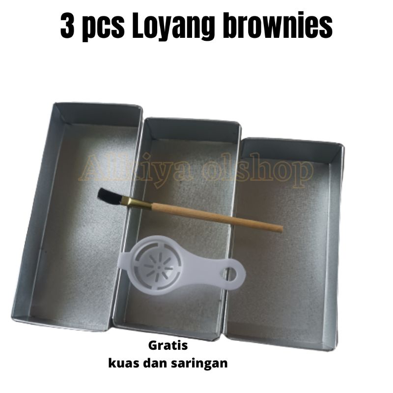 LOYANG BROWNIES 1SET 3 LOYANG,GRATIS KUAS DAN SARINGAN TELUR