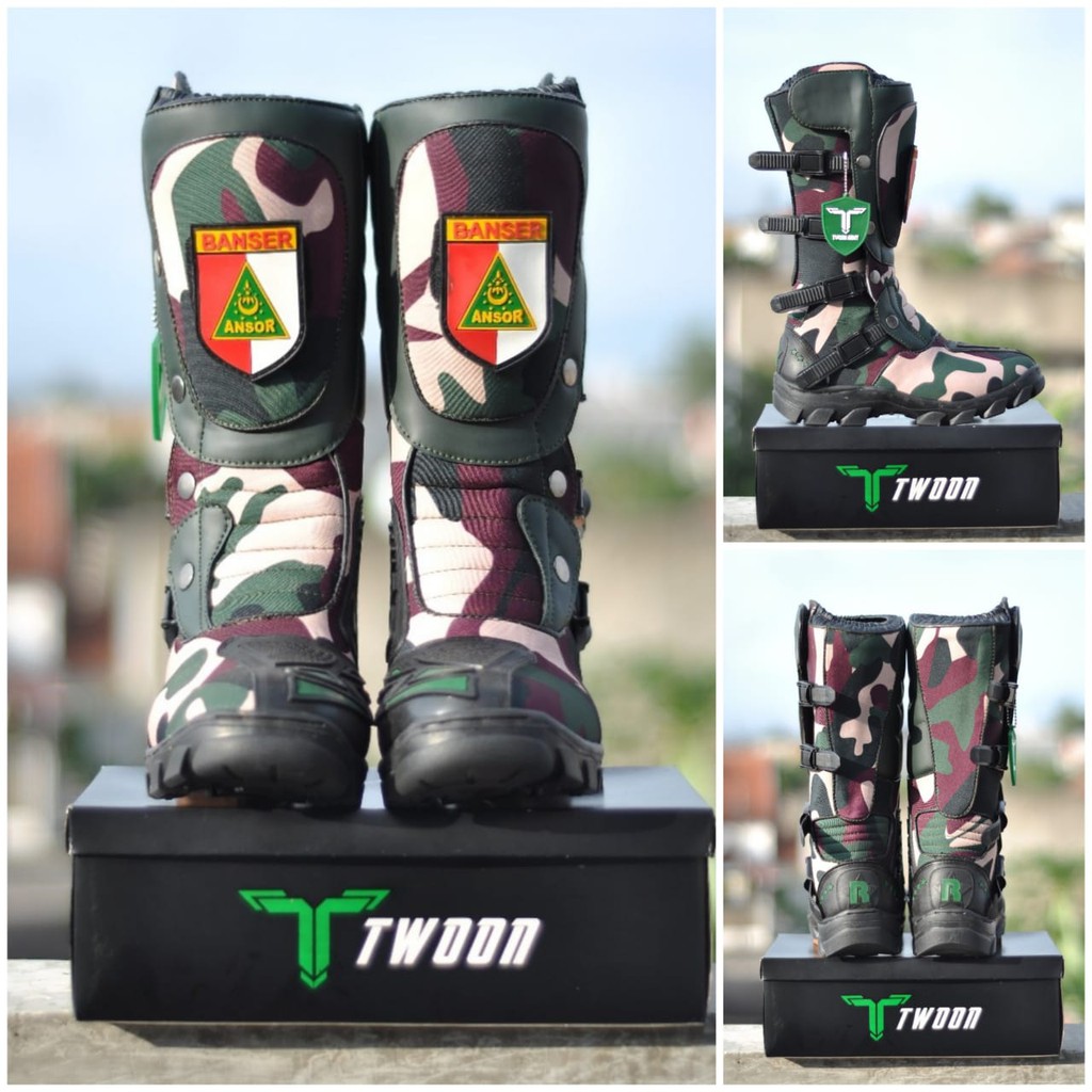 Sepatu Cross Twoon Army Loreng / Anti Air/Sepatu boot pria / sepatu cross / trail loreng/SEPATUPDL/S